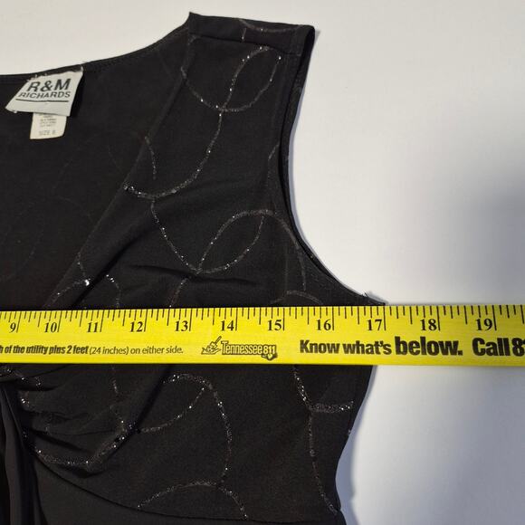 R&M Richards Womens Sleeveless Black Rhinestone Evening Dressy Party Top Size 8 - Picture 9 of 12